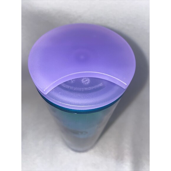 STARBUCKS Mermaid Siren Iridescent Double Tail Purple Lilac Green Tumbler 16oz - Picture 3 of 7